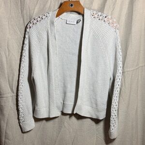 Place Ivory Lace-Detail Sweater